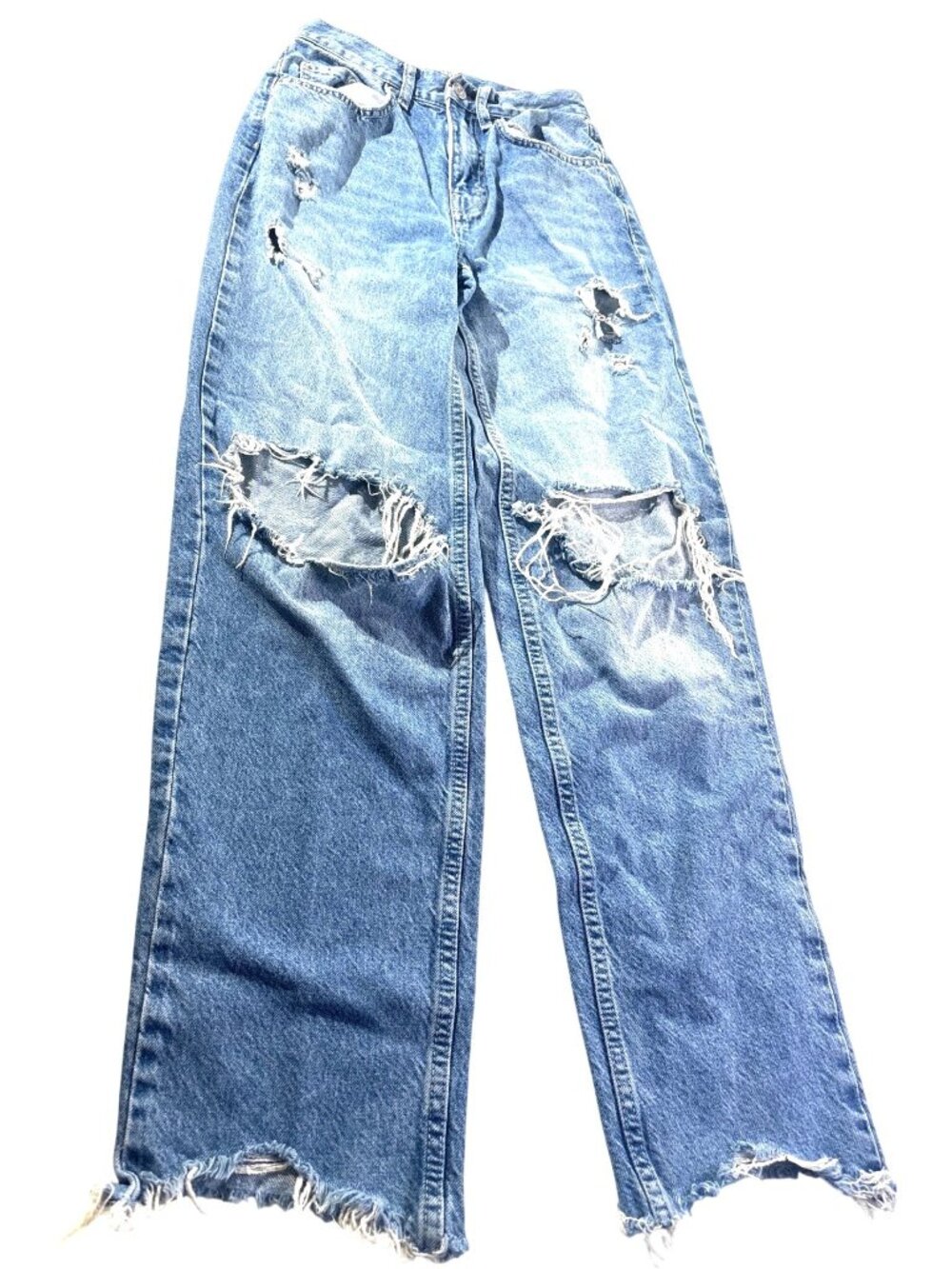 BDG Urban Outfitters High-Rise Baggy Distressed Blue Denim Jeans Size 24